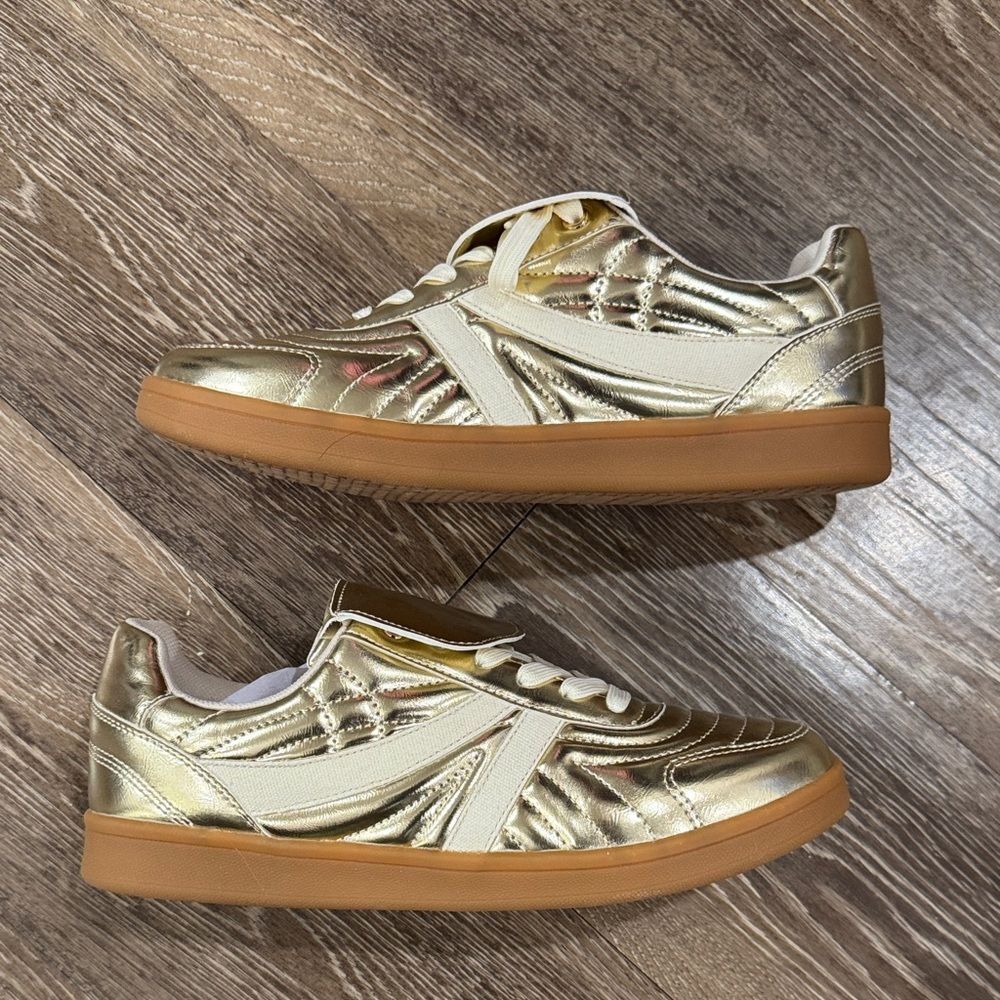 Steve Madden Metallic Gold Sneakers